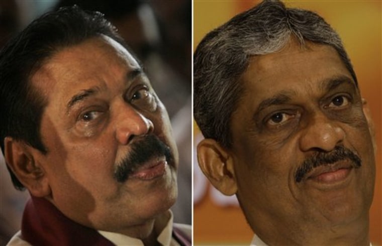 Mahinda Rajapaksa, Sarath Fonseka